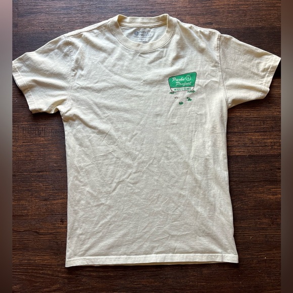 Men's Parks Project T-Shirt Yellow Nature S Vanlife Camp Desert USA BOHO Climb - Picture 2 of 12